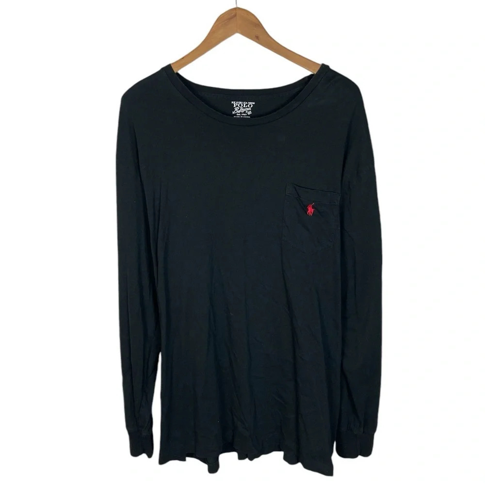 LS179 Men’s Polo Ralph Lauren Designer Preppy LS Pocket T Shirt XXL